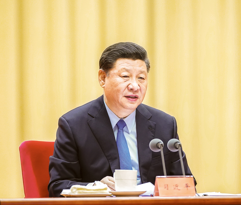 2019年5月31日，“不忘初心、牢記使命”主題教育工作會(huì)議在北京召開。中共中央總書記、國(guó)家主席、中央軍委主席習(xí)近平出席會(huì)議并發(fā)表重要講話。 新華社記者 鞠鵬/攝